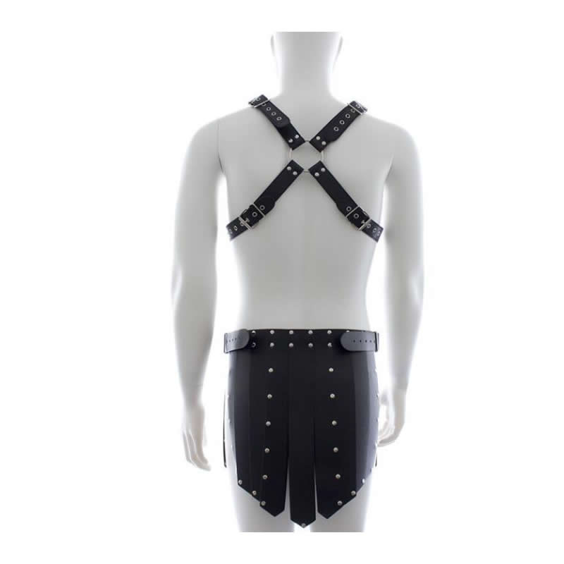 Male Sexy Costume Wild Men Kinky Fetish Body Harness With Leather Tunic Chest Straps